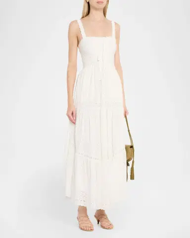 Ulla Johnson Constance Sleeveless Cotton Eyelet Maxi Dress | Thumbnail 3 Ulla Johnson Constance Sleeveless Cotton Eyelet Maxi Dress | Thumbnail 3
