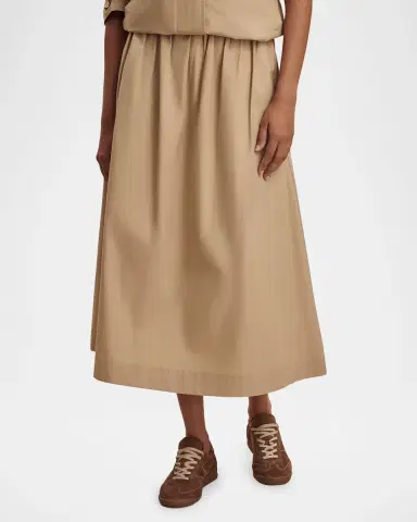 Varley Cambria Poplin Midi Skirt | Thumbnail 3 Varley Cambria Poplin Midi Skirt | Thumbnail 3