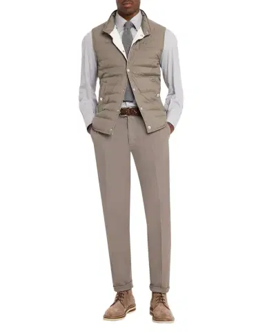 Brunello Cucinelli Men's Quilted Snap-Front Quilted Vest | Thumbnail 1 Brunello Cucinelli Men's Quilted Snap-Front Quilted Vest | Thumbnail 1