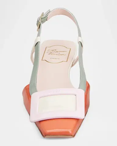 Roger Vivier Belle Vivier 25mm Colorblock Leather Slingback Ballerina Flats | Thumbnail 4