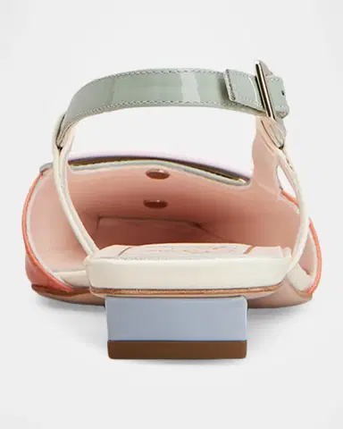 Roger Vivier Belle Vivier 25mm Colorblock Leather Slingback Ballerina Flats | Thumbnail 5