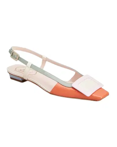 Roger Vivier Belle Vivier 25mm Colorblock Leather Slingback Ballerina Flats | Thumbnail 1