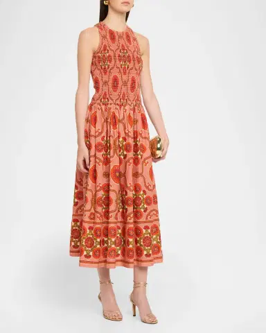 Cara Cara Leandra Printed Cotton Midi Dress | Thumbnail 3 Cara Cara Leandra Printed Cotton Midi Dress | Thumbnail 3