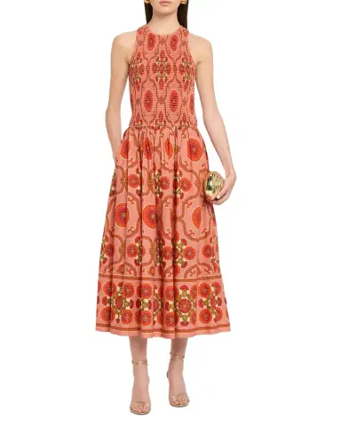 Cara Cara Leandra Printed Cotton Midi Dress | Thumbnail 1 Cara Cara Leandra Printed Cotton Midi Dress | Thumbnail 1