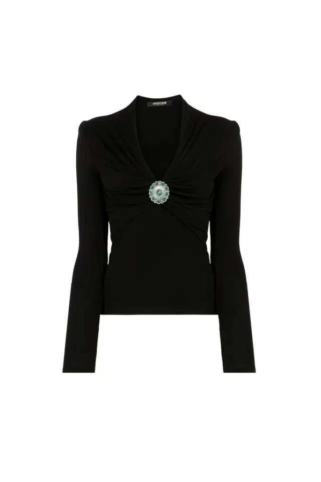 Roberto Cavalli Embellished Gathered Top