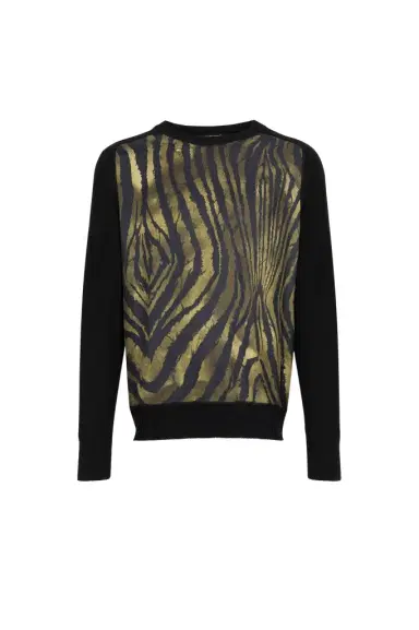 Roberto Cavalli Freedom-Print Panelled Sweater | Thumbnail 1