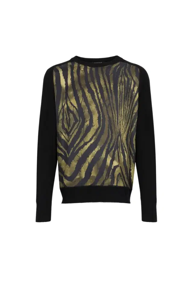 Roberto Cavalli Freedom-Print Panelled Sweater