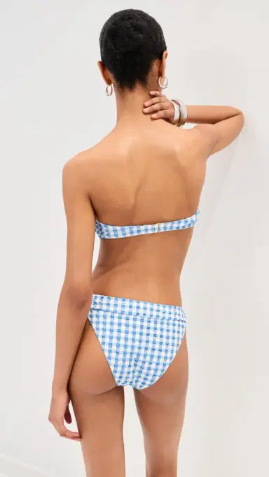 LE BOP ow V Rise Bikini Bottoms Gingham (Marina/) | Thumbnail 3