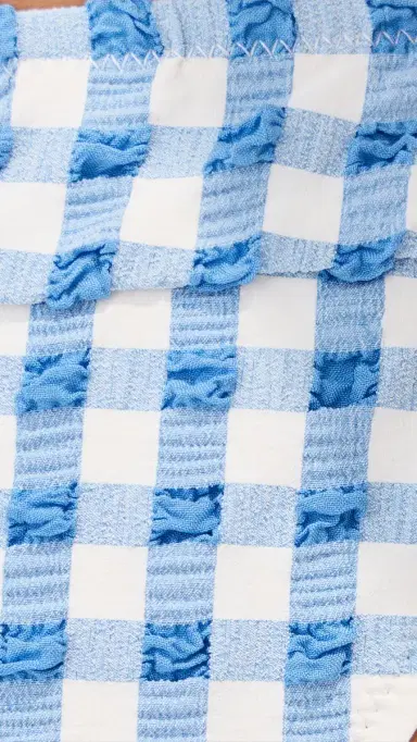 LE BOP ow V Rise Bikini Bottoms Gingham (Marina/) | Thumbnail 6