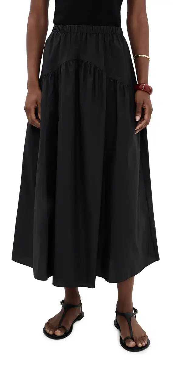 Curved Yoke Circle kirt black - 001