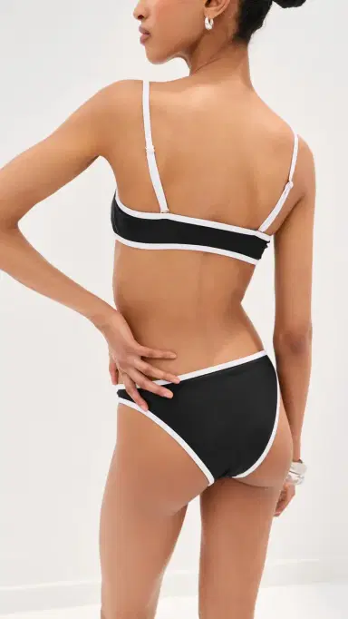 LE BOP Colorblock Bikini Bottoms Black/White | Thumbnail 3