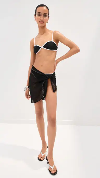 LE BOP Colorblock Bikini Bottoms Black/White | Thumbnail 4