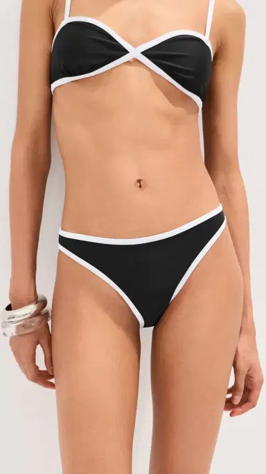 LE BOP Colorblock Bikini Bottoms Black/White | Thumbnail 6