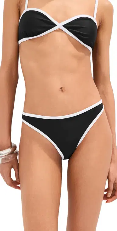 LE BOP Colorblock Bikini Bottoms Black/White | Thumbnail 1