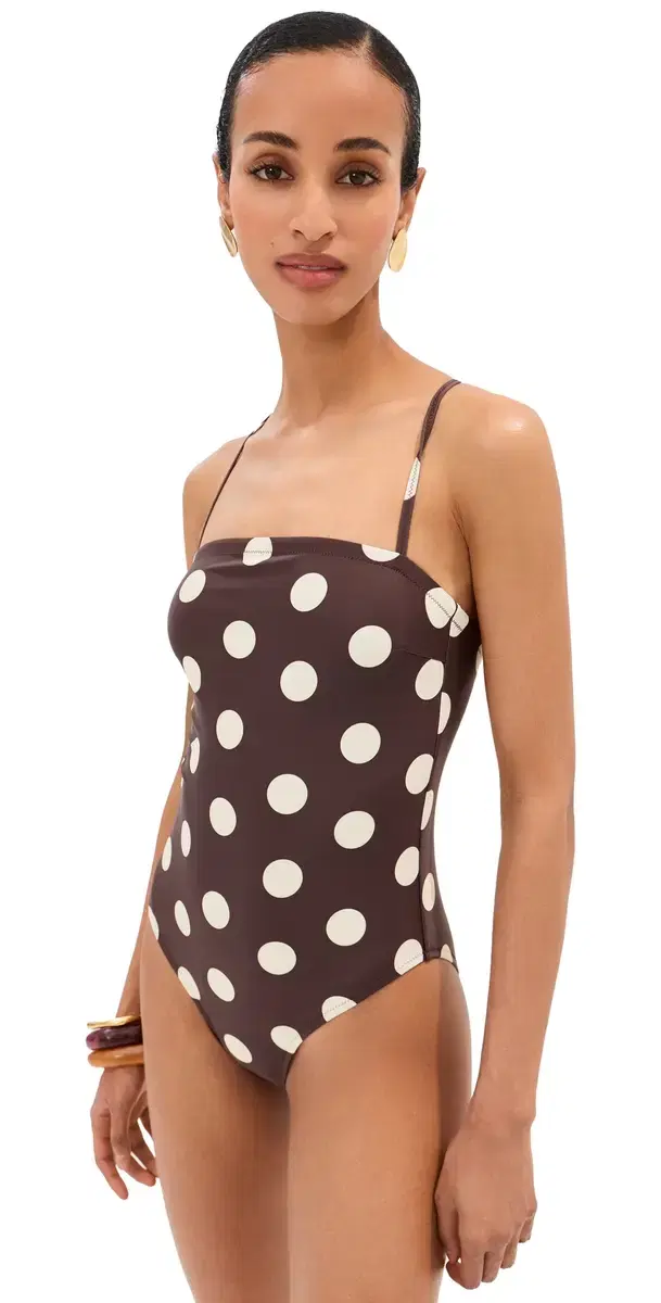 Square Neck One Piece Polka Dot M