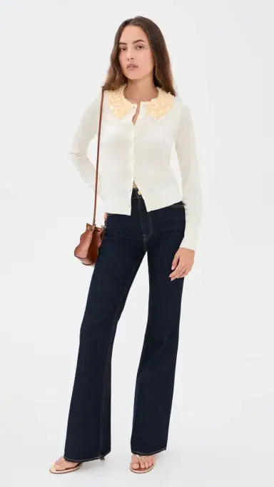Ulla Johnson Anna Embellished Cardigan Pearled Ivory XL | Thumbnail 5