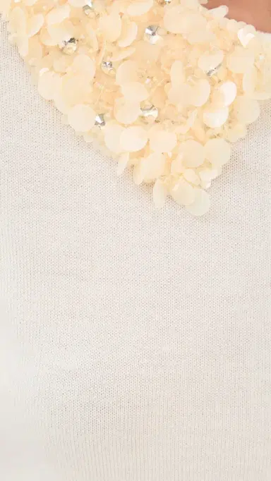 Ulla Johnson Anna Embellished Cardigan Pearled Ivory XL | Thumbnail 6