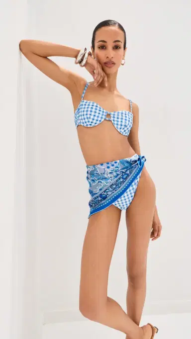 LE BOP Underwire Bikini Top Gingham (Marina/Ivory) M | Thumbnail 2