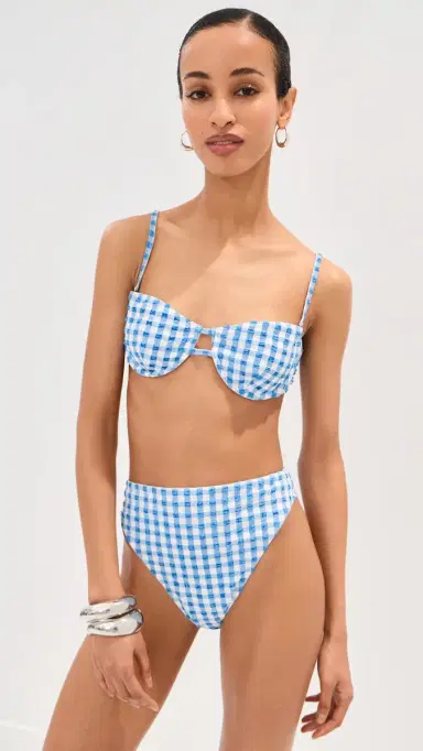 LE BOP Underwire Bikini Top Gingham (Marina/Ivory) M | Thumbnail 6