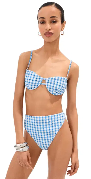 LE BOP Underwire Bikini Top Gingham (Marina/Ivory) M | Thumbnail 1