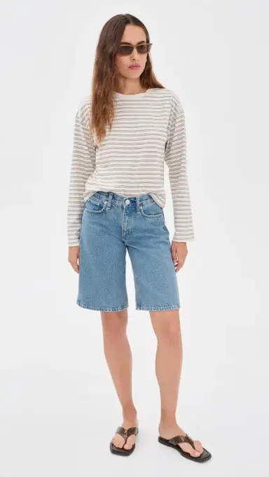 rag & bone Kelly Stripe Boxy Long Sleeve Tee Copper Multi M | Thumbnail 5 rag & bone Kelly Stripe Boxy Long Sleeve Tee Copper Multi M | Thumbnail 5