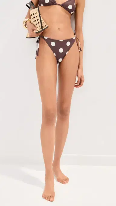 LE BOP ide Tie Bikini Bottoms Chocolate Polka Dot | Thumbnail 2