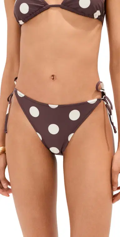 LE BOP ide Tie Bikini Bottoms Chocolate Polka Dot | Thumbnail 1