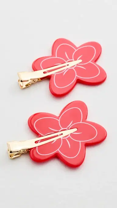 Emi Jay Hibiscus Beach Popstar Clips Hibiscus Peach One Size | Thumbnail 2