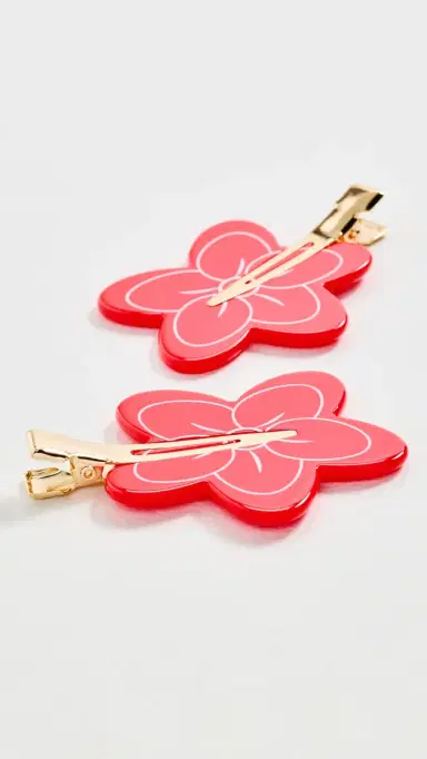 Emi Jay Hibiscus Beach Popstar Clips Hibiscus Peach One Size | Thumbnail 4