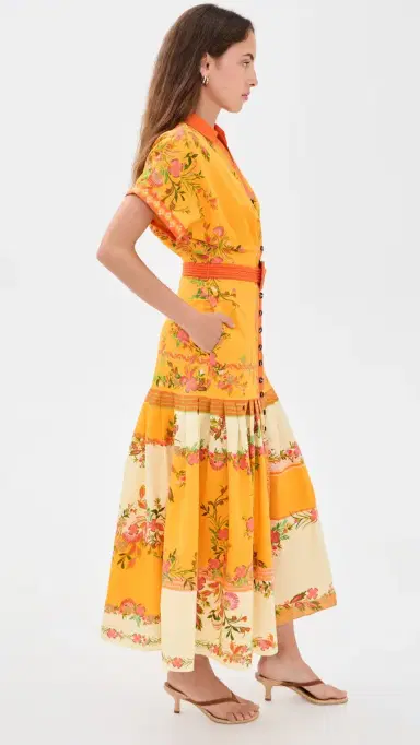 Saloni Riya Dress 46 Zinnia Sunset Plmt | Thumbnail 4 Saloni Riya Dress 46 Zinnia Sunset Plmt | Thumbnail 4