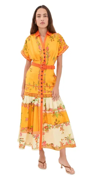 Saloni Riya Dress 46 Zinnia Sunset Plmt | Thumbnail 1 Saloni Riya Dress 46 Zinnia Sunset Plmt | Thumbnail 1