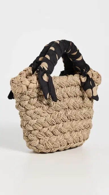 SIMONMILLER Twilly Basket Bag Polka Dot/Natural One Size | Thumbnail 4 SIMONMILLER Twilly Basket Bag Polka Dot/Natural One Size | Thumbnail 4