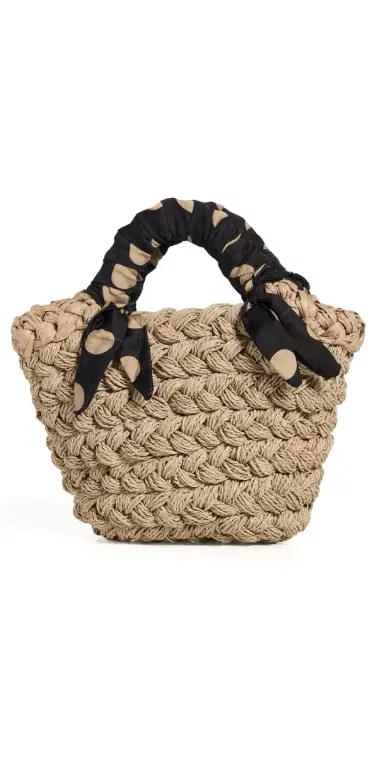SIMONMILLER Twilly Basket Bag Polka Dot/Natural One Size | Thumbnail 1 SIMONMILLER Twilly Basket Bag Polka Dot/Natural One Size | Thumbnail 1