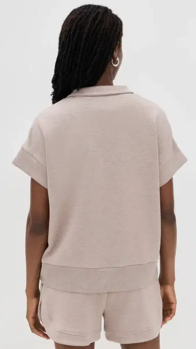 Varley Ritchie Short Sleeve Sweatshirt Taupe Marl | Thumbnail 3 Varley Ritchie Short Sleeve Sweatshirt Taupe Marl | Thumbnail 3