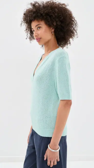 Varley Palmer Knit Top Chalk Blue | Thumbnail 4 Varley Palmer Knit Top Chalk Blue | Thumbnail 4