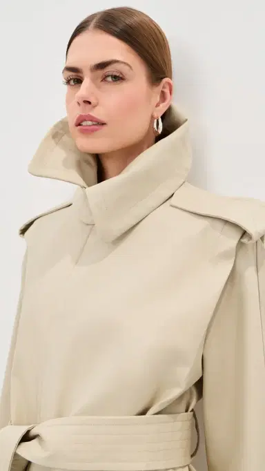 Victoria Beckham Philippa Trench Coat Beige | Thumbnail 3 Victoria Beckham Philippa Trench Coat Beige | Thumbnail 3