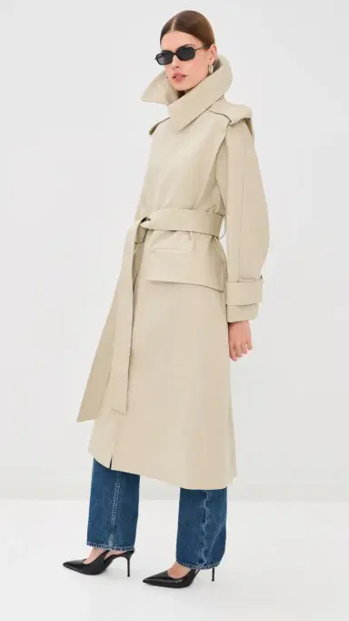 Victoria Beckham Philippa Trench Coat Beige | Thumbnail 5 Victoria Beckham Philippa Trench Coat Beige | Thumbnail 5