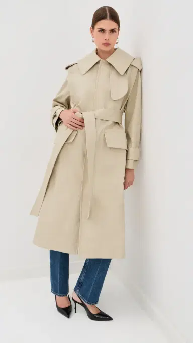 Victoria Beckham Philippa Trench Coat Beige | Thumbnail 6 Victoria Beckham Philippa Trench Coat Beige | Thumbnail 6