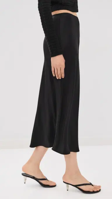 Sablyn Miranda B Scallop Trim Bias Cut Pull On Skirt Black M | Thumbnail 4