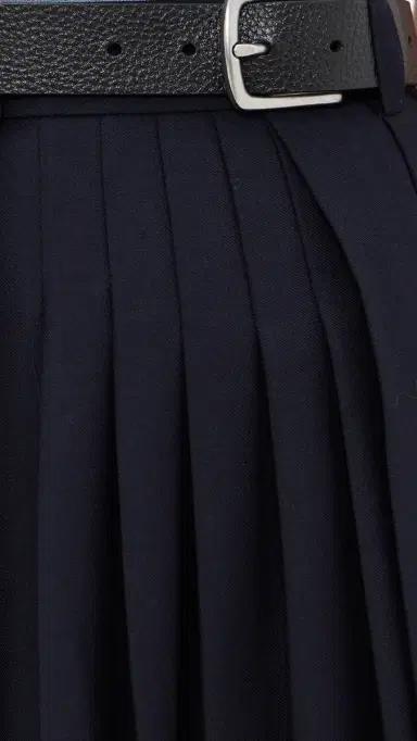 Sea Angelina Suiting Pleated Midi Skirt Navy | Thumbnail 6