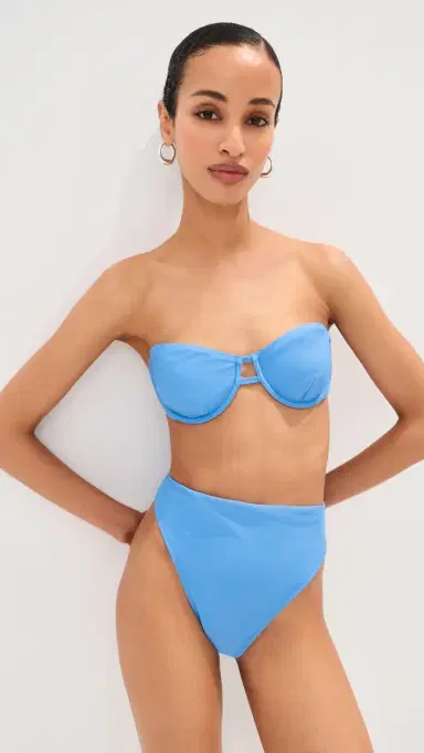 LE BOP High Waisted Bikini Bottoms Marina | Thumbnail 4