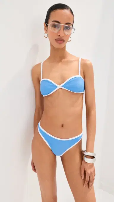 LE BOP Colorblock Bikini Top Marina/White | Thumbnail 2