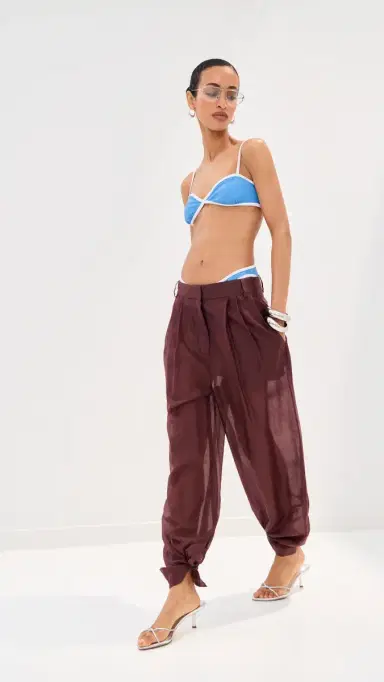 LE BOP Colorblock Bikini Top Marina/White | Thumbnail 5