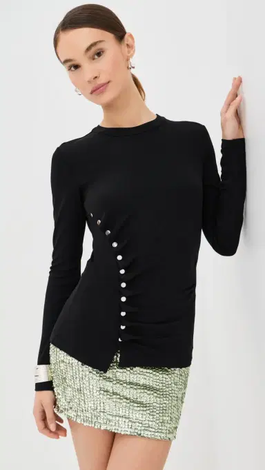 Rabanne Gathered Blouse Black | Thumbnail 2 Rabanne Gathered Blouse Black | Thumbnail 2