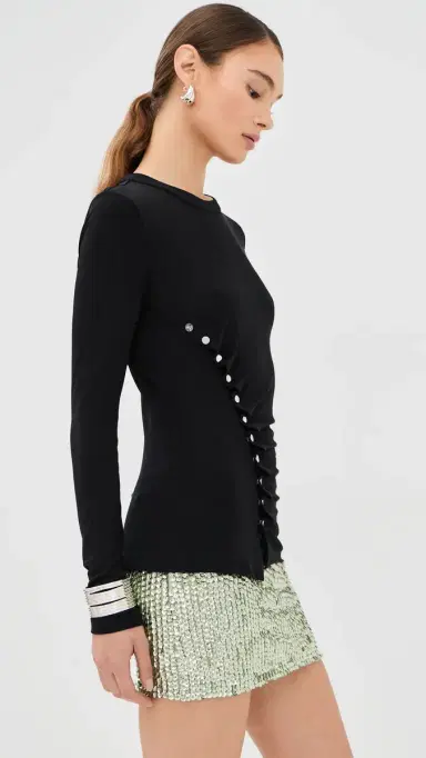 Rabanne Gathered Blouse Black | Thumbnail 4 Rabanne Gathered Blouse Black | Thumbnail 4