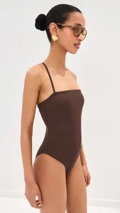 LE BOP Square Neck One Piece haved Chocolate | Thumbnail 4