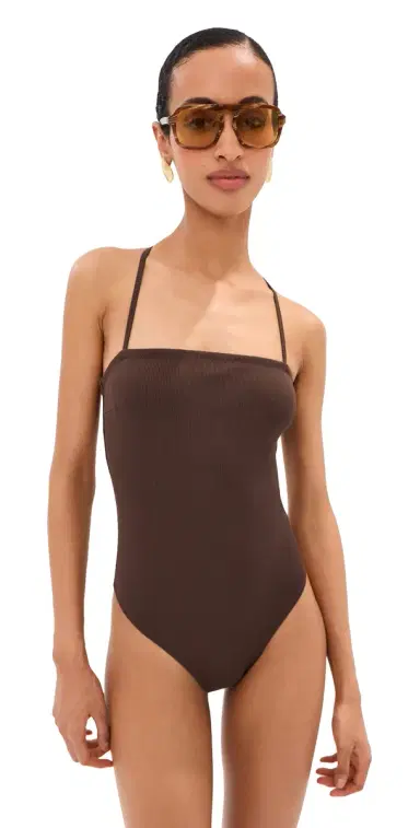 LE BOP Square Neck One Piece haved Chocolate | Thumbnail 1