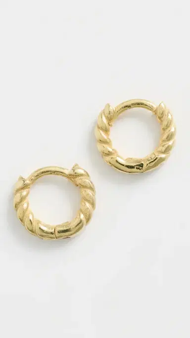 Shashi Petite Rope Huggie Hoop Earrings Gold One Size | Thumbnail 2