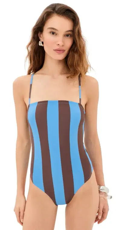 LE BOP Square Neck One Piece haved Chocolate/Marina | Thumbnail 1