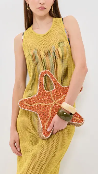 SIMONMILLER Beaded Starfish Bag Orange/Natural One Size | Thumbnail 3 SIMONMILLER Beaded Starfish Bag Orange/Natural One Size | Thumbnail 3